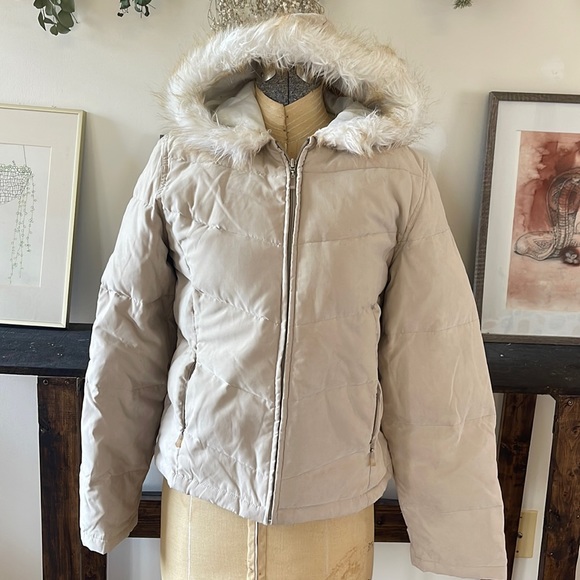 Tan winter down jacket - Picture 1 of 9